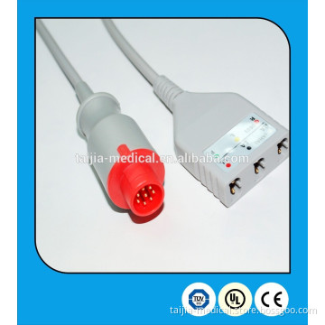 BIONET compatible LL type fission 3-lead ECG cable for patient monitor